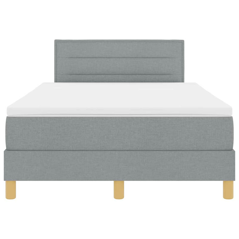 vidaXL Boxspring ágy matraccal Világosszürke 120 x 200 cm szövet