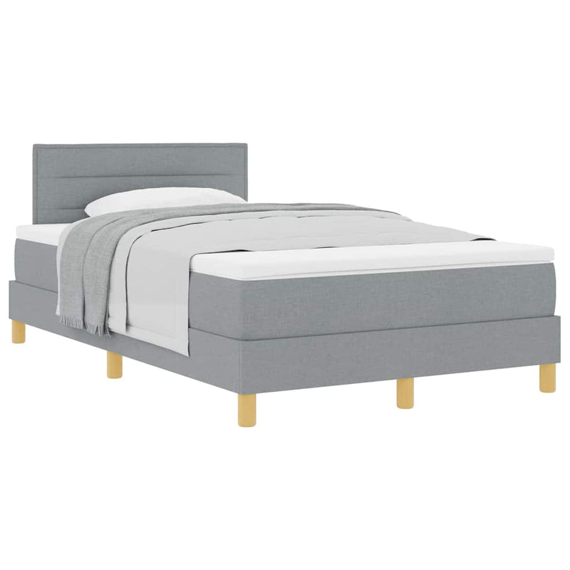 vidaXL Boxspring ágy matraccal Világosszürke 120 x 200 cm szövet