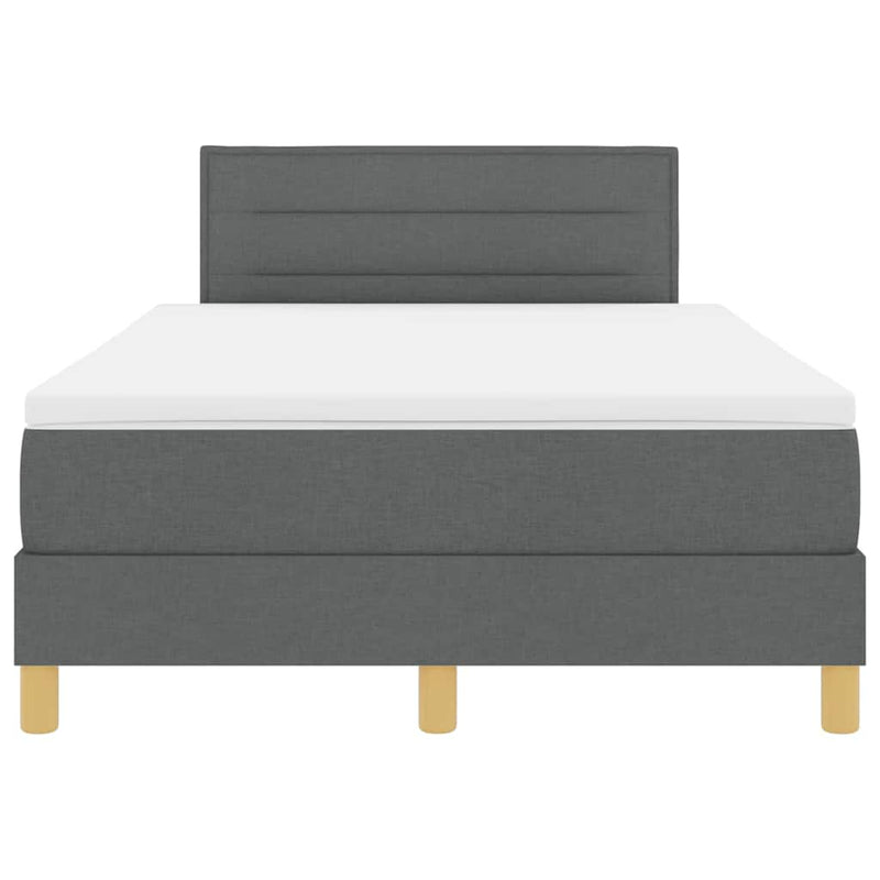 vidaXL Boxspring ágy matraccal Sötétszürke 120 x 200 cm szövet