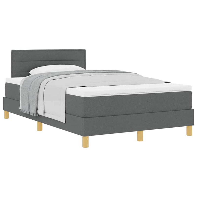 vidaXL Boxspring ágy matraccal Sötétszürke 120 x 200 cm szövet