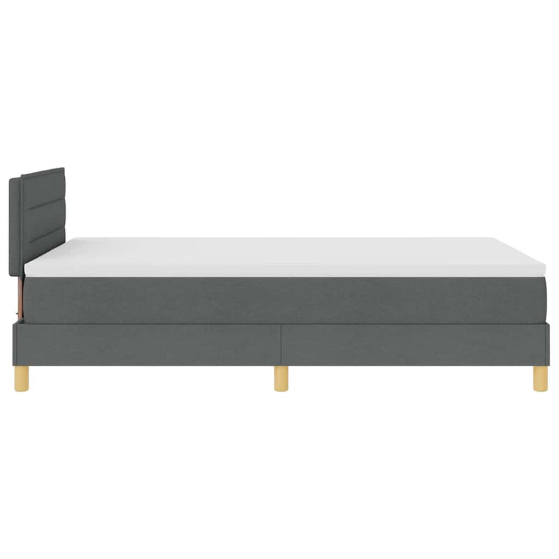 vidaXL Boxspring ágy matraccal Sötétszürke 120 x 200 cm szövet