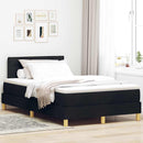 vidaXL Boxrugós ágy párnával fejtámlával Fekete 120 x 200 cm szövet