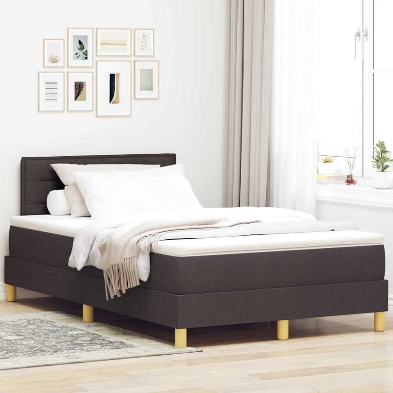 vidaXL Boxspring ágy matraccal Sötét Barna 120 x 200 cm szövet