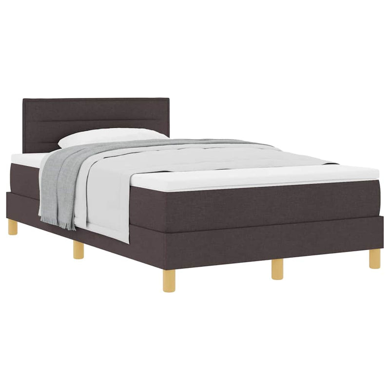 vidaXL Boxspring ágy matraccal Sötét Barna 120 x 200 cm szövet