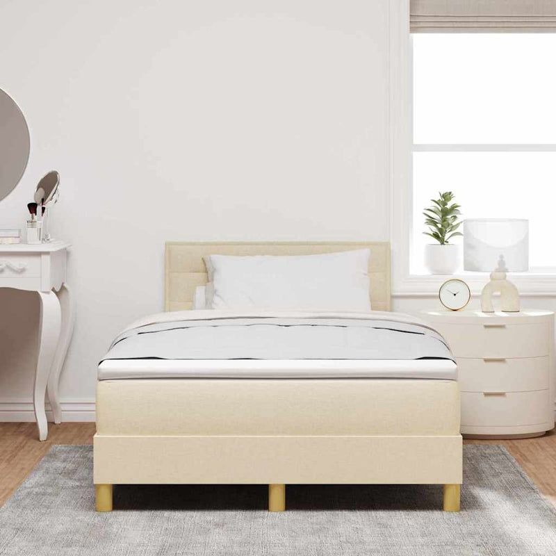 vidaXL Boxspring ágy matraccal matracmal Krém 120 x 200 cm szövet