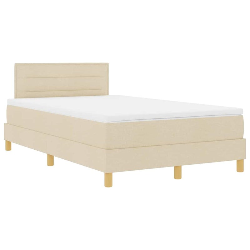 vidaXL Boxspring ágy matraccal matracmal Krém 120 x 200 cm szövet