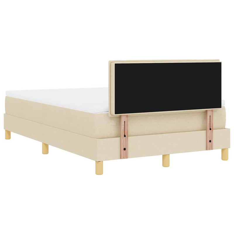 vidaXL Boxspring ágy matraccal matracmal Krém 120 x 200 cm szövet