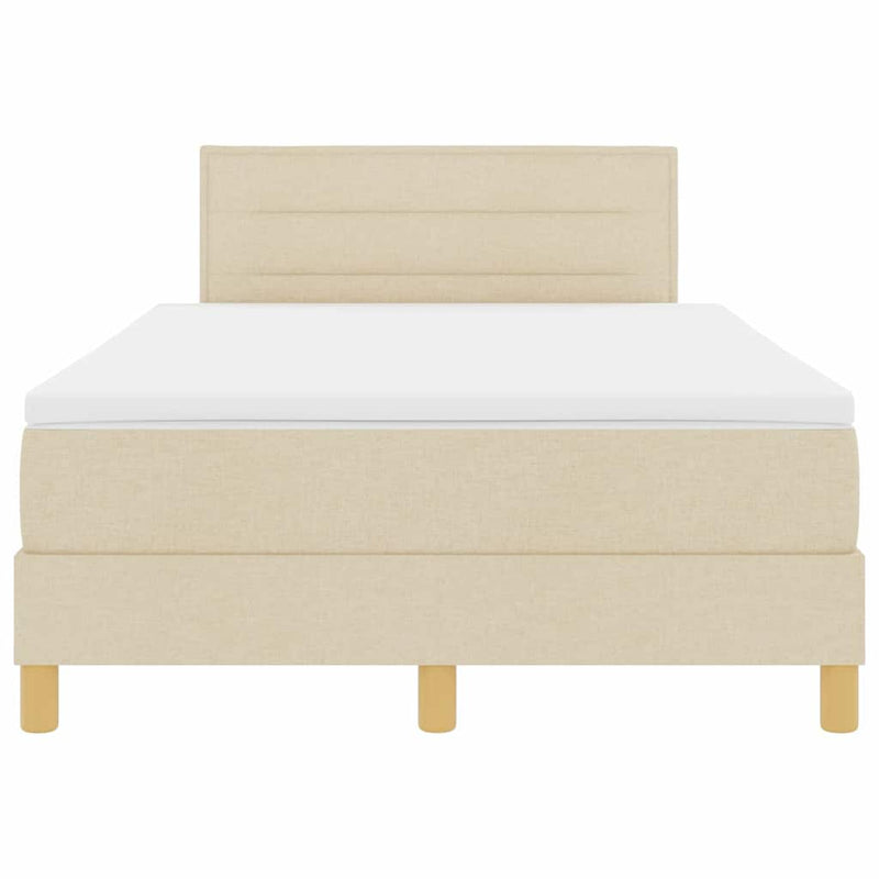 vidaXL Boxspring ágy matraccal matracmal Krém 120 x 200 cm szövet
