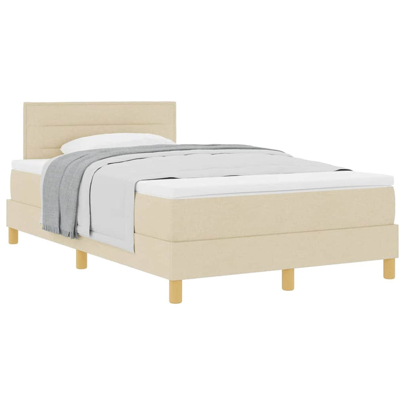 vidaXL Boxspring ágy matraccal matracmal Krém 120 x 200 cm szövet