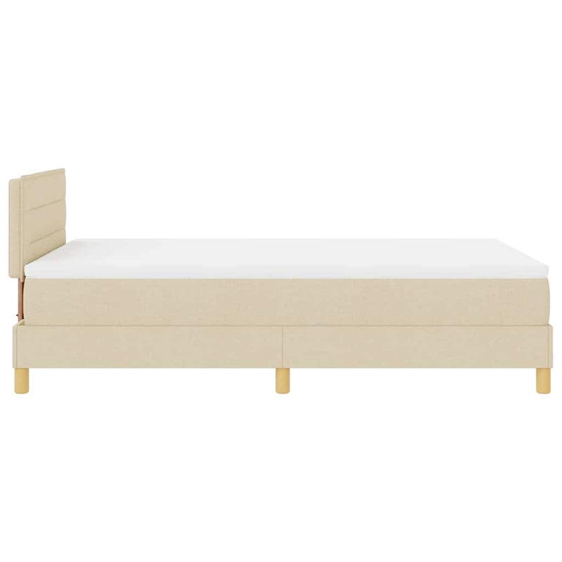 vidaXL Boxspring ágy matraccal matracmal Krém 120 x 200 cm szövet