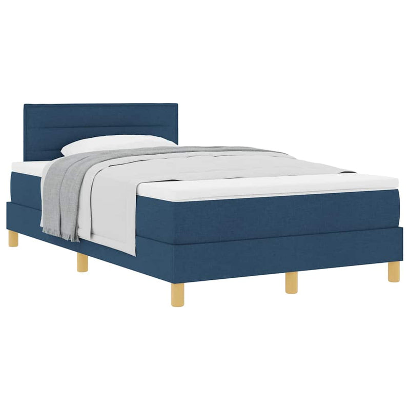 vidaXL Boxspring ágy matraccal matracmal Kék 120 x 200 cm szövet