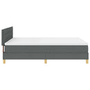 vidaXL Boxrugós ágy párnával Sötétszürke 140 x 190 cm szövet