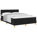 vidaXL Boxrugós ágy párnával fejtámlával Fekete 140 x 200 cm szövet
