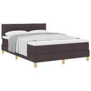vidaXL Boxrugós ágy párnával Sötét Barna 140 x 200 cm szövet