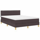 vidaXL Boxrugós ágy párnával Sötét Barna 140 x 200 cm szövet