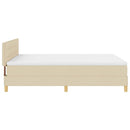 vidaXL Boxrugós ágy párnával fejtámlával Krém 160 x 200 cm szövet