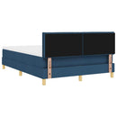 vidaXL Boxrugós ágy párnával fejtámlával Kék 160 x 200 cm szövet