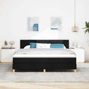 vidaXL Boxrugós ágy párnával fejtámlával Fekete 180 x 200 cm szövet