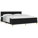 vidaXL Boxrugós ágy párnával fejtámlával Fekete 180 x 200 cm szövet