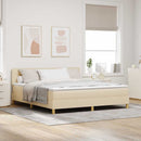 vidaXL Boxrugós ágy párnával fejtámlával Krém 180 x 200 cm szövet