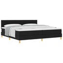 vidaXL Boxrugós ágy párnával fejtámlával Fekete 200 x 200 cm szövet