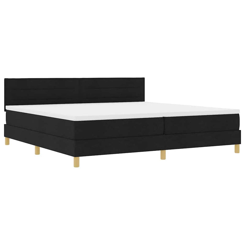 vidaXL Boxspring ágy matraccal matracmal Fekete 200 x 200 cm szövet