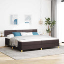 vidaXL Boxrugós ágy párnával Sötét Barna 200 x 200 cm szövet