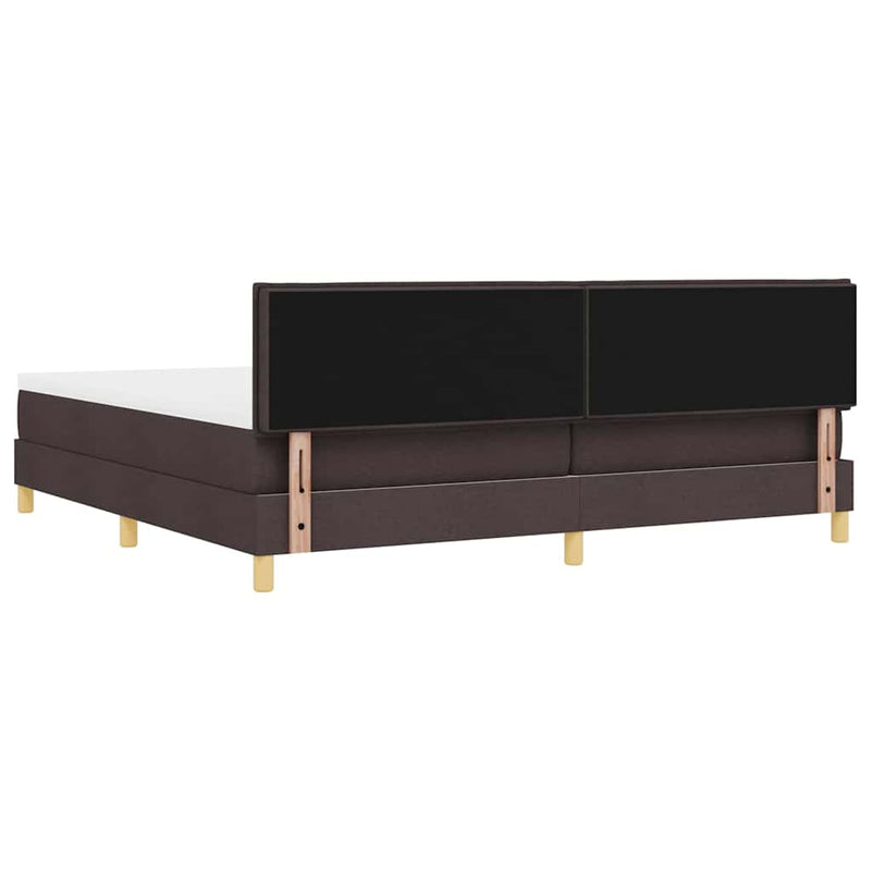 vidaXL Boxspring ágy matraccal sötétbarna 200 x 200 cm szövet