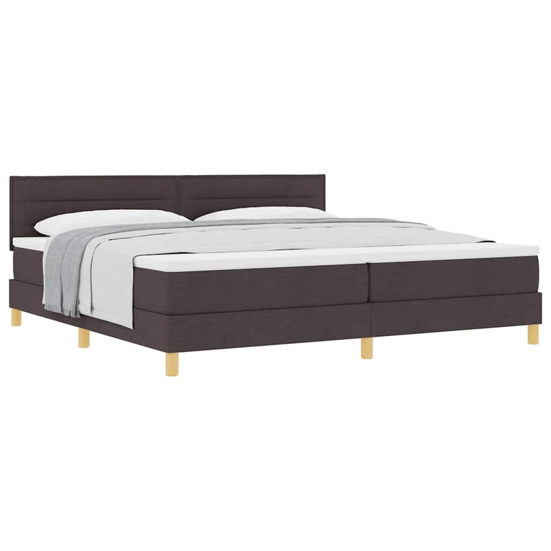 vidaXL Boxspring ágy matraccal sötétbarna 200 x 200 cm szövet