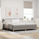 vidaXL Boxrugós ágy párnával fejtámlával Tópszínű 200 x 200 cm szövet