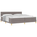 vidaXL Boxrugós ágy párnával fejtámlával Tópszínű 200 x 200 cm szövet