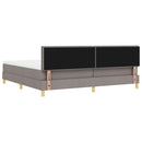 vidaXL Boxrugós ágy párnával fejtámlával Tópszínű 200 x 200 cm szövet