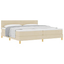 vidaXL Boxrugós ágy párnával fejtámlával Krém 200 x 200 cm szövet