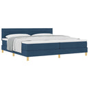 vidaXL Boxrugós ágy párnával fejtámlával Kék 200 x 200 cm szövet