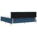 vidaXL Boxrugós ágy párnával fejtámlával Kék 200 x 200 cm szövet