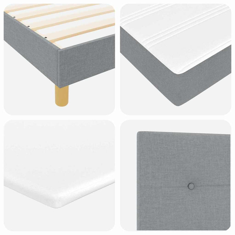 vidaXL Boxspring ágy matraccal Világosszürke 80 x 200 cm szövet