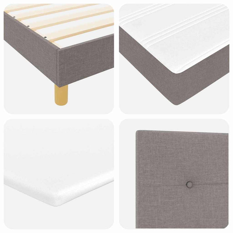 vidaXL Boxspring ágy matraccal matracmal Tópszínű 80 x 200 cm szövet