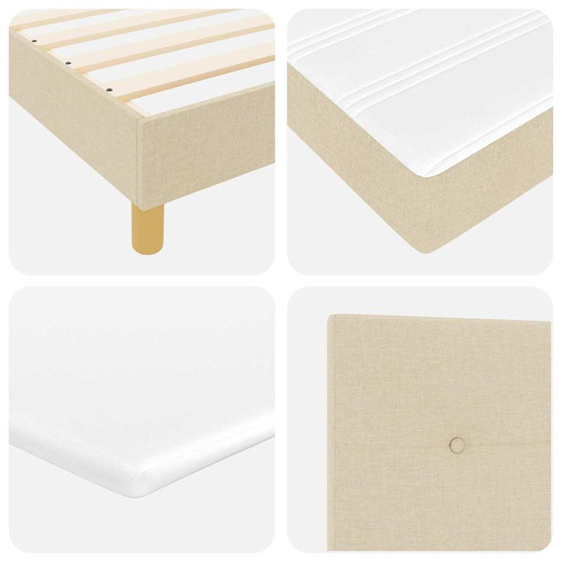 vidaXL Boxspring ágy matraccal matracmal Krém 80 x 200 cm szövet