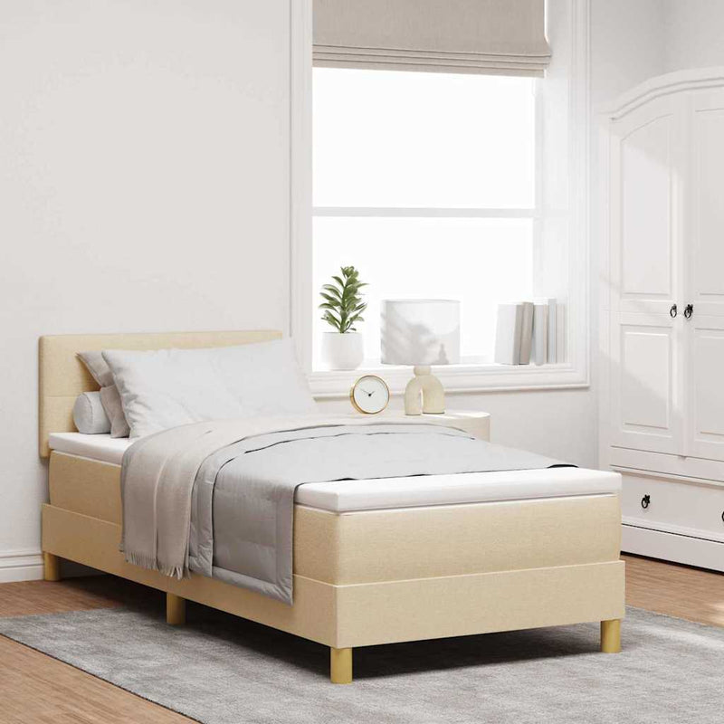 vidaXL Boxspring ágy matraccal matracmal Krém 80 x 200 cm szövet