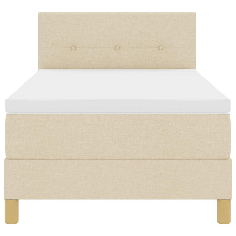vidaXL Boxspring ágy matraccal matracmal Krém 80 x 200 cm szövet