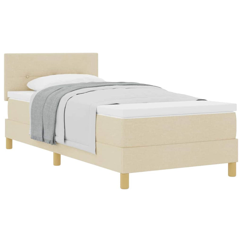 vidaXL Boxspring ágy matraccal matracmal Krém 80 x 200 cm szövet