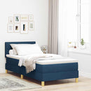 vidaXL Boxrugós ágy párnával fejtámlával Kék 80 x 200 cm szövet