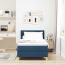 vidaXL Boxrugós ágy párnával fejtámlával Kék 80 x 200 cm szövet