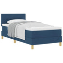 vidaXL Boxrugós ágy párnával fejtámlával Kék 80 x 200 cm szövet