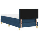 vidaXL Boxrugós ágy párnával fejtámlával Kék 80 x 200 cm szövet