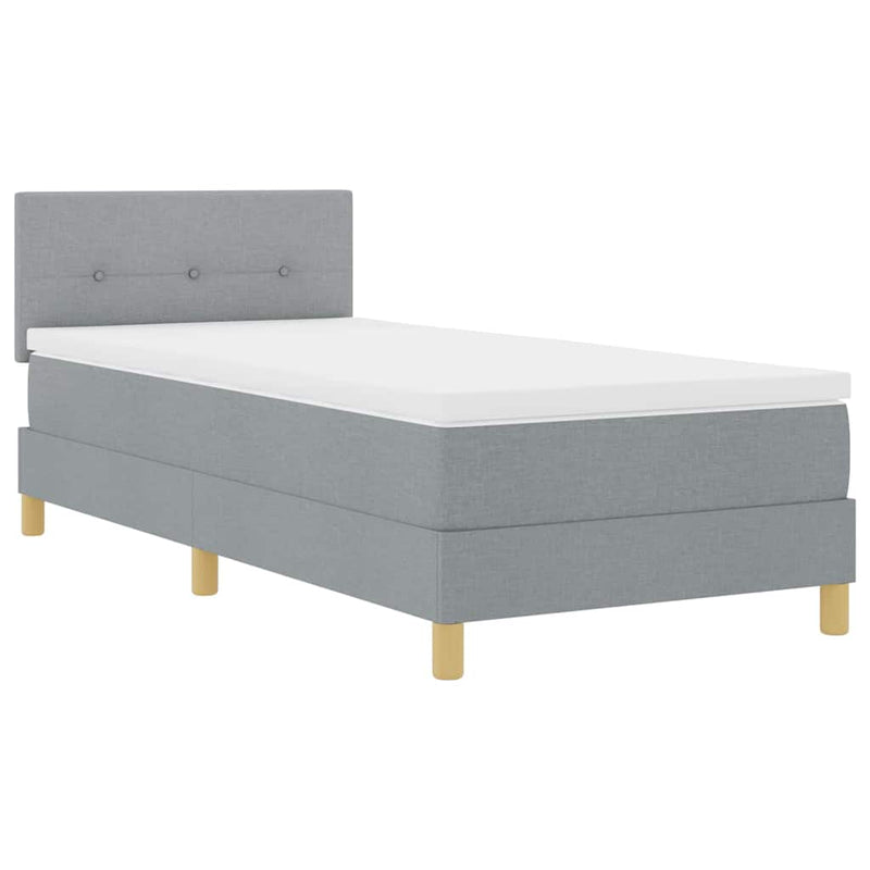 vidaXL Boxspring ágy matraccal Világosszürke 90 x 190 cm szövet