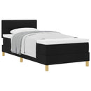 vidaXL Boxrugós ágy párnával fejtámlával Fekete 90 x 190 cm szövet