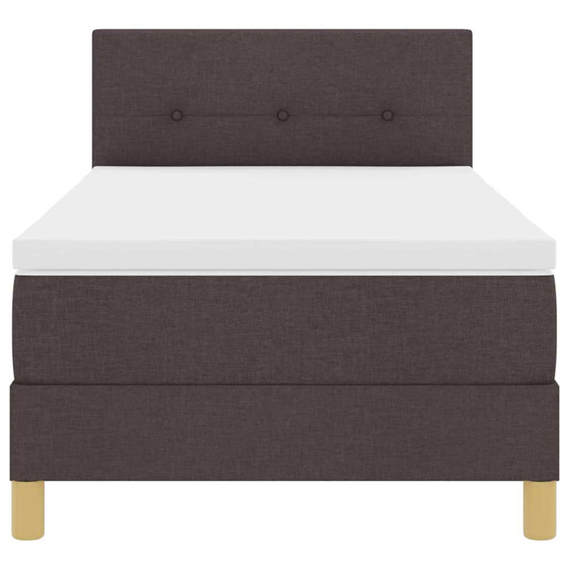 vidaXL Boxspring ágy matraccal matracmal sötétbarna 90 x 190 cm szövet