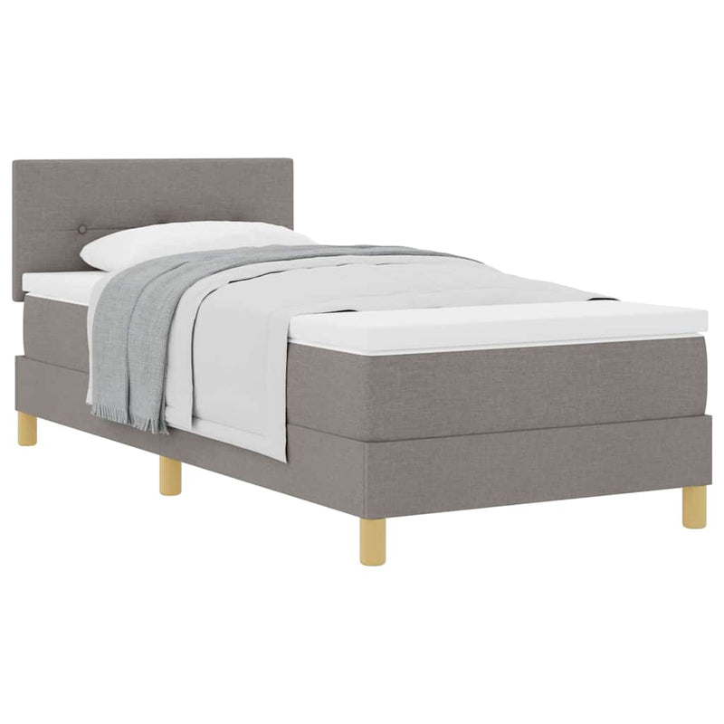 vidaXL Boxspring ágy matraccal matracmal Tópszínű 90 x 190 cm szövet