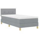 vidaXL Boxrugós ágy párnával Világosszürke 90 x 200 cm szövet